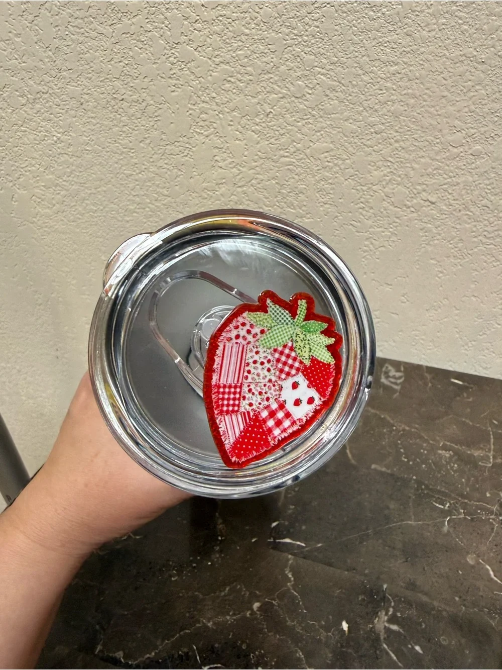 Summer Colorful Strawberry Stripes Glitter 30 oz Skinny Tumbler Cup Handmade